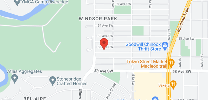 map of 401 727 56 Avenue SW